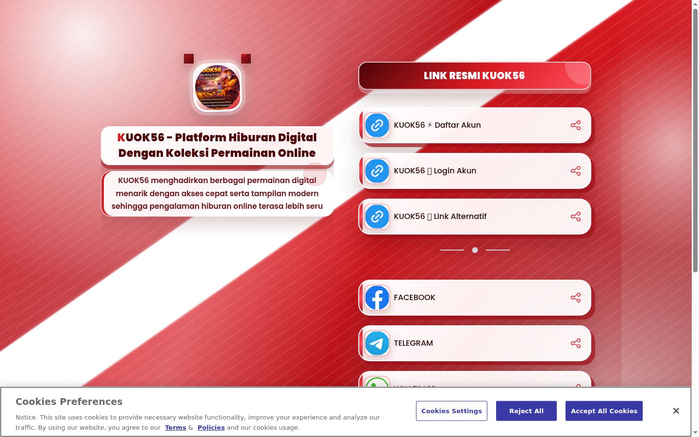 Snimka zaslona bannera za privolu prikazanog prije bilo kakve interakcije