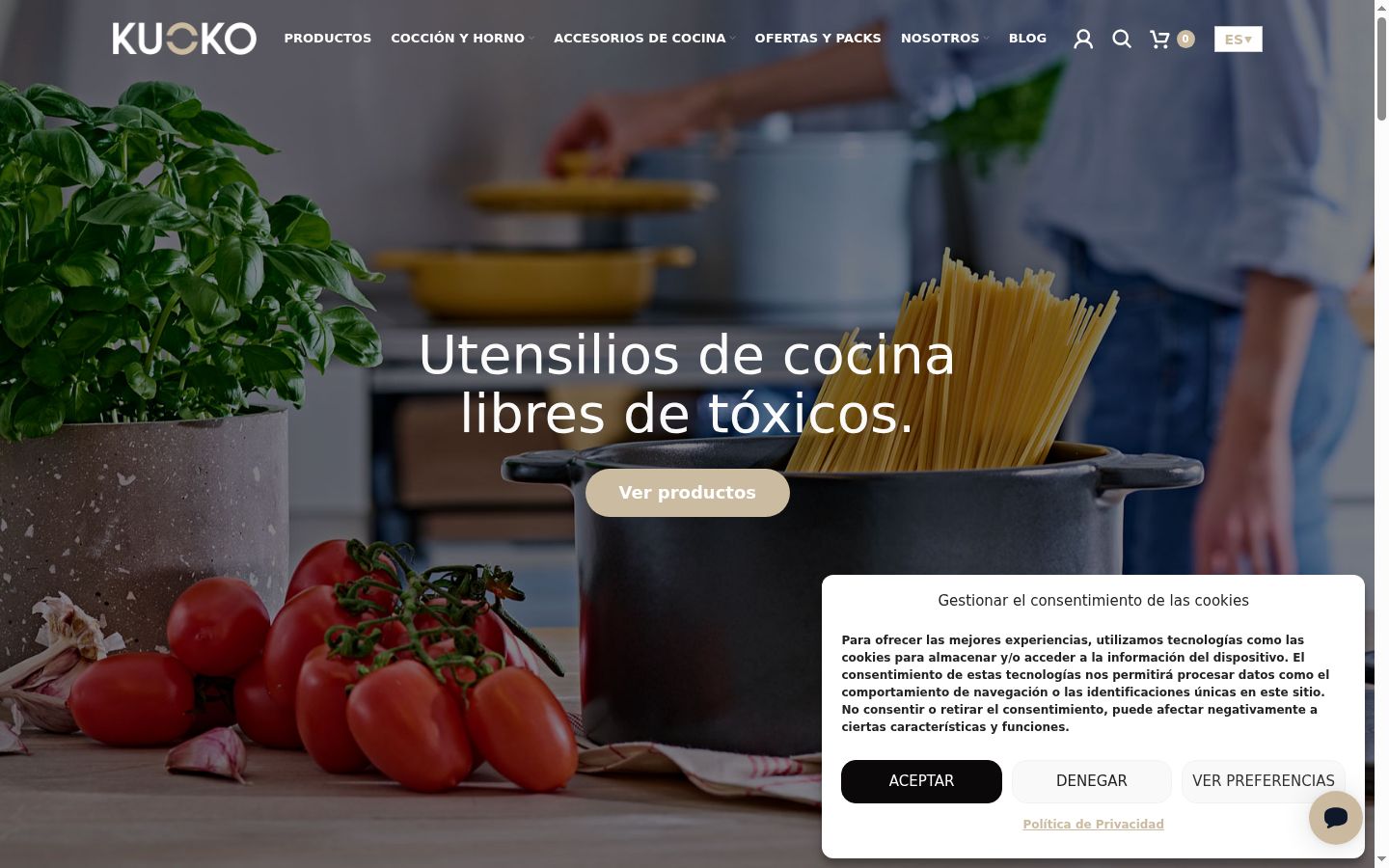 Screenshot del banner di consenso mostrato prima di qualsiasi interazione