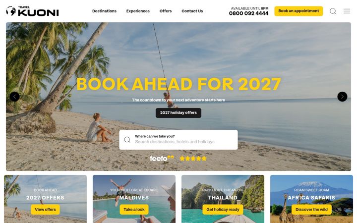 Screenshot of kuoni.co.uk
