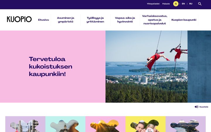 Screenshot of kuopio.fi