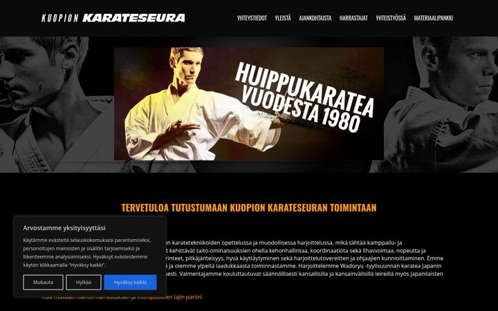 Screenshot of kuopionkarateseura.fi
