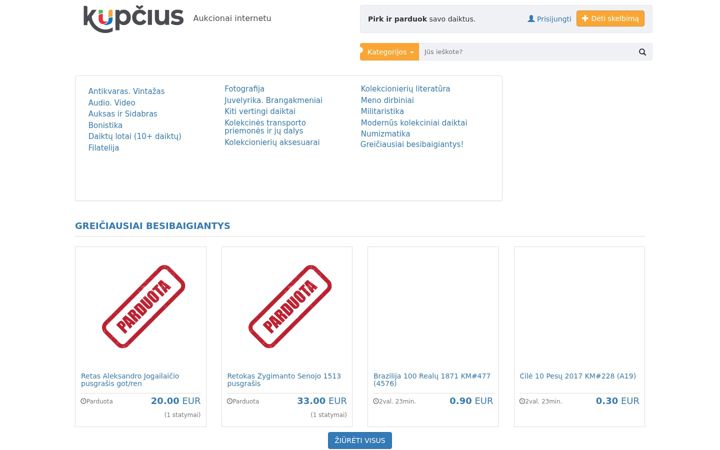 Screenshot of kupcius.lt