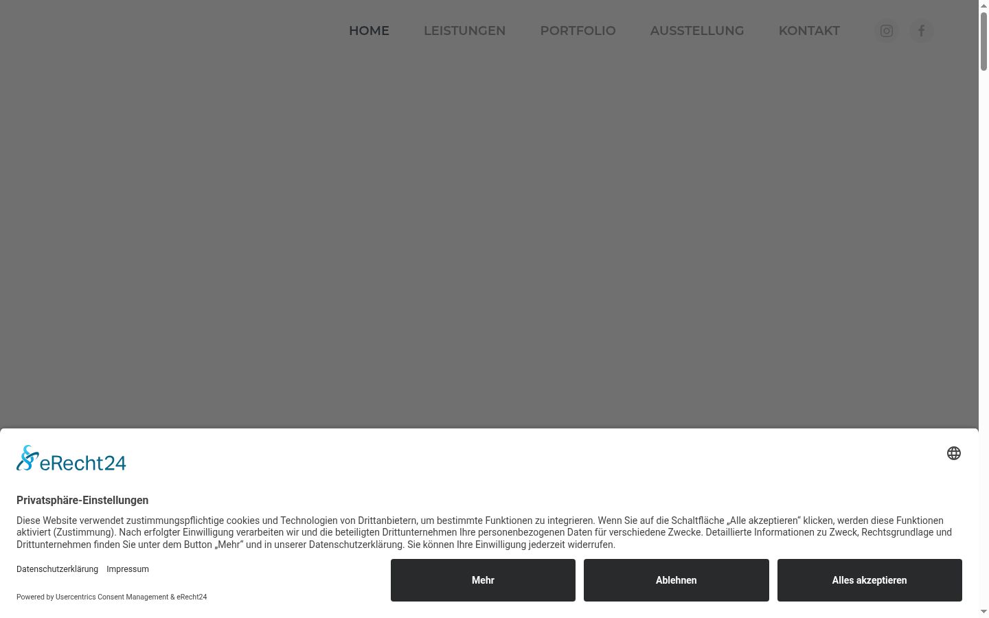 Captura de pantalla del banner de consentimiento mostrado antes de cualquier interacción