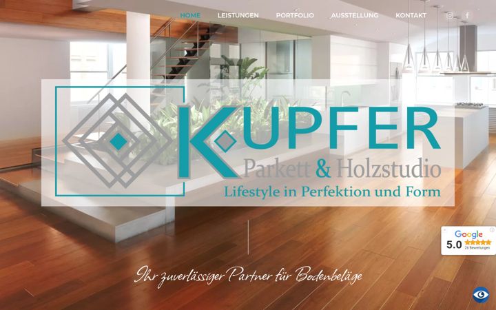 Screenshot of kupferparkettundholz.de