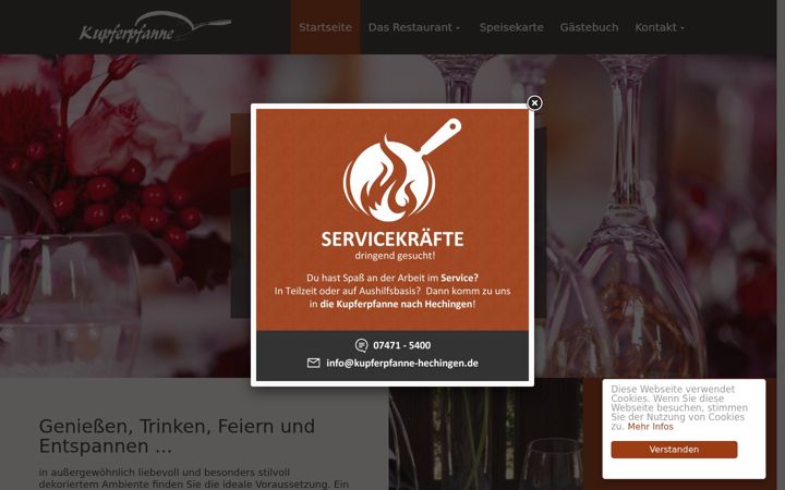 Screenshot of kupferpfanne-hechingen.de