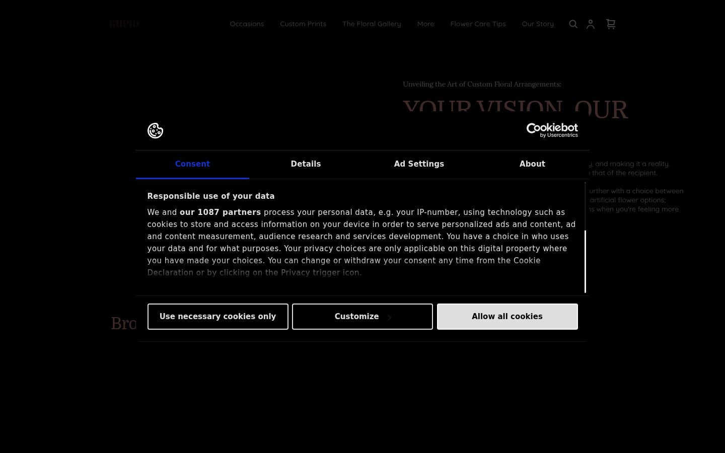 Screenshot tal-banner tal-kunsens muri qabel kwalunkwe interazzjoni
