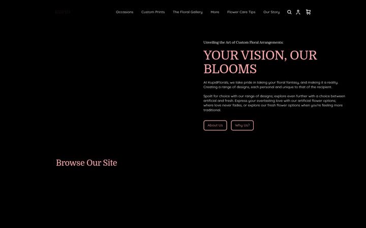 Ekrano kopija kupidflorals.com