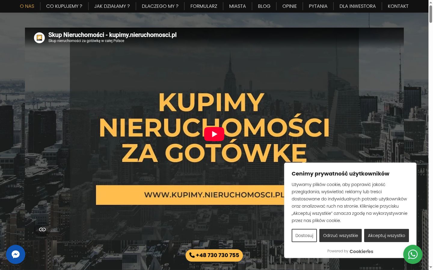 Képernyőkép a bármilyen interakció előtt megjelenő hozzájárulási bannerről
