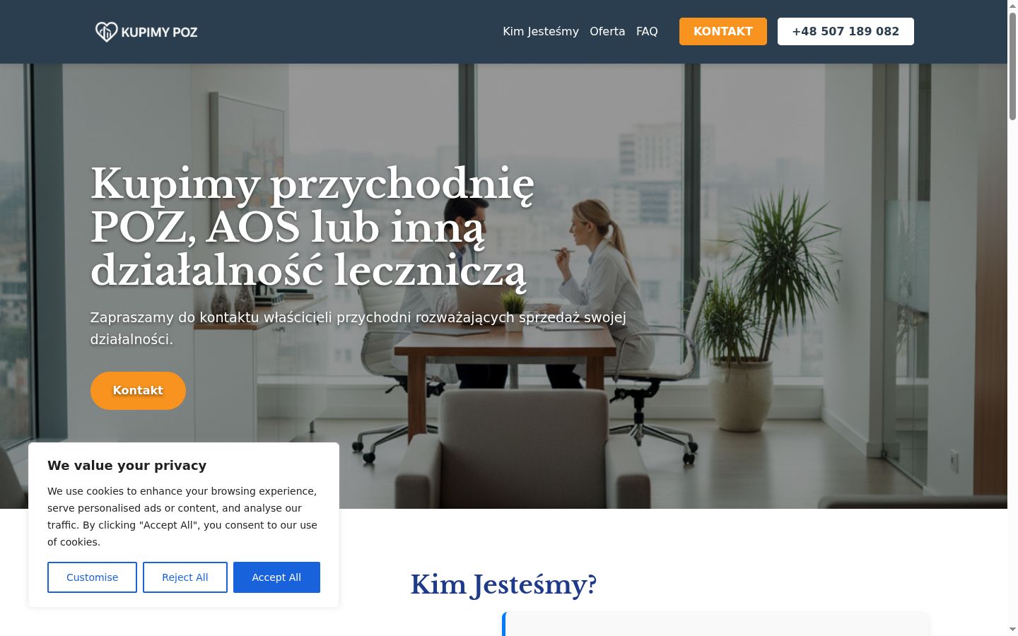 Ekrānuzņēmums ar piekrišanas baneri, kas tika rādīts pirms jebkādas mijiedarbības