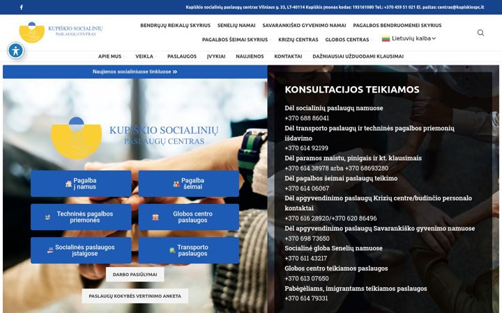 Screenshot of kupiskiospc.lt