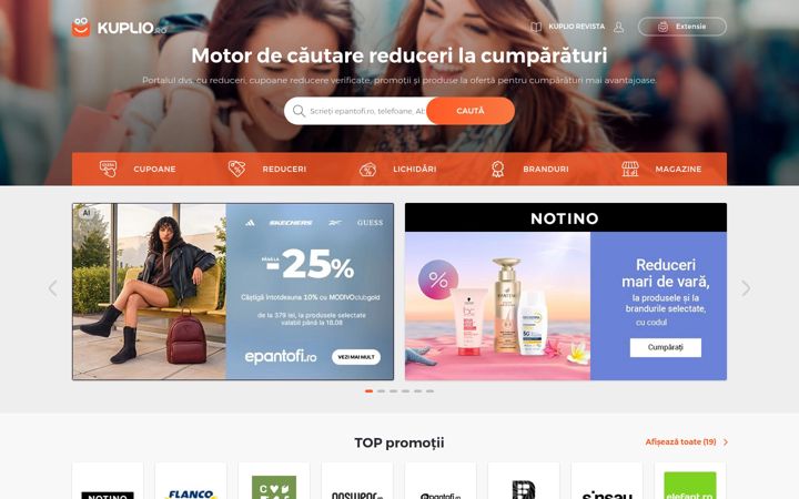 Screenshot of kuplio.ro