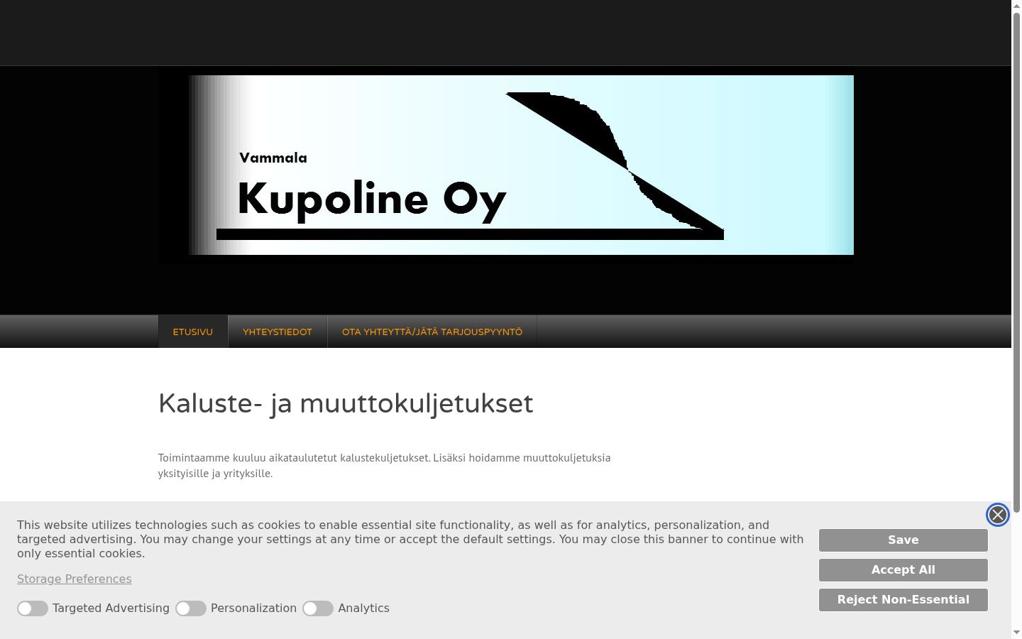 Screenshot del banner di consenso mostrato prima di qualsiasi interazione