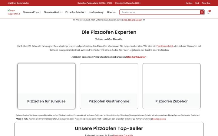 Screenshot of kuppelofen.de