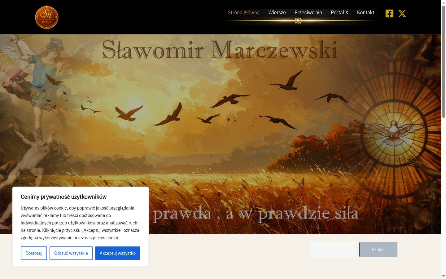 Zrzut ekranu banera zgody wyświetlanego przed jakąkolwiek interakcją