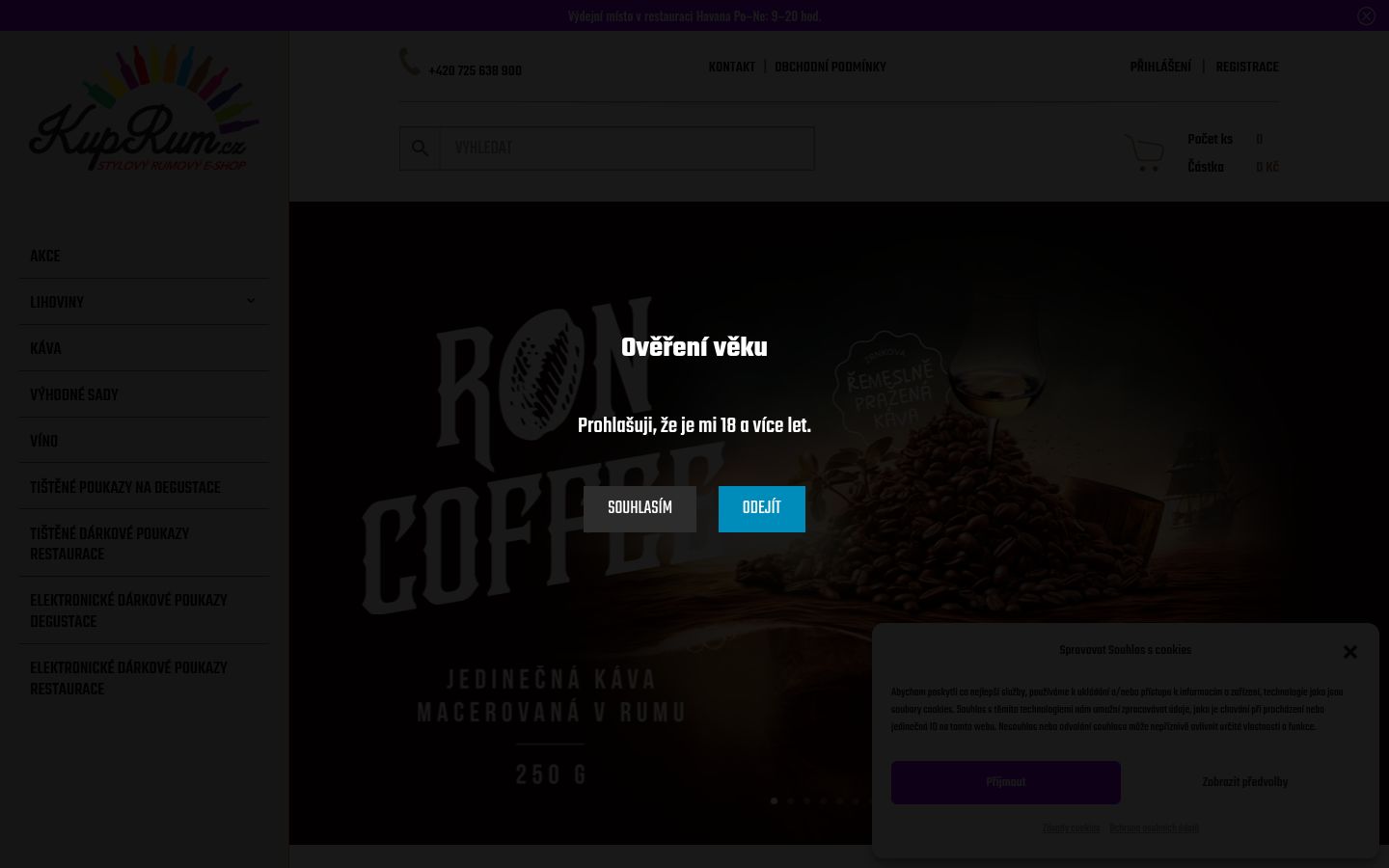 Screenshot del banner di consenso mostrato prima di qualsiasi interazione