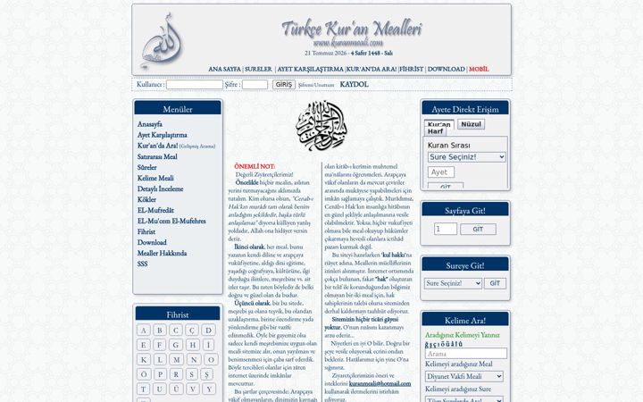 Screenshot of kuranmeali.com