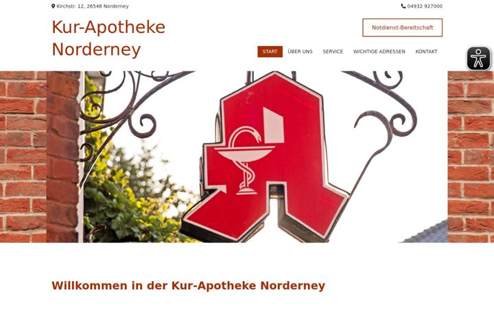 Screenshot of kurapotheke-norderney.de
