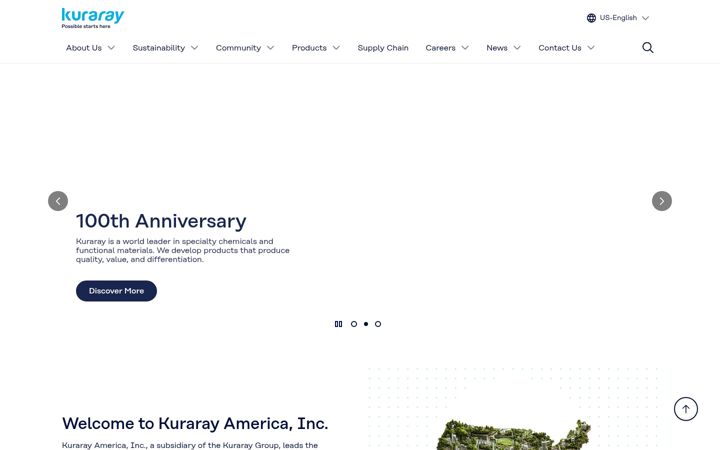Screenshot of kuraray.us.com