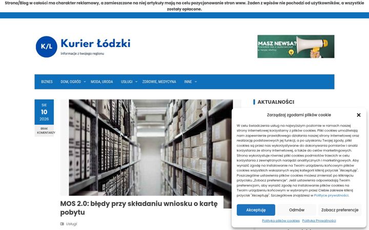 Screenshot of kurierlodz.pl