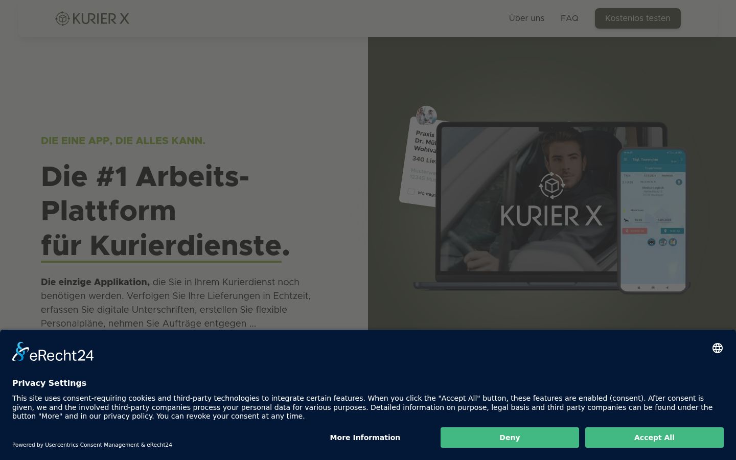 Screenshot del banner di consenso mostrato prima di qualsiasi interazione