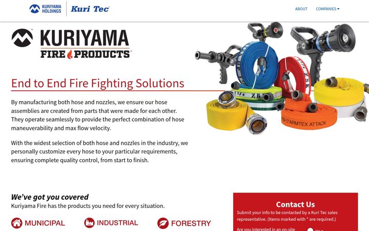 Screenshot of kuriyamafire.ca