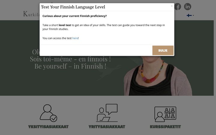 Screenshot of kurkilaakso.fi