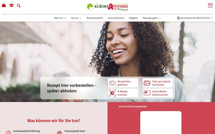 Screenshot of kurort-apotheke.de