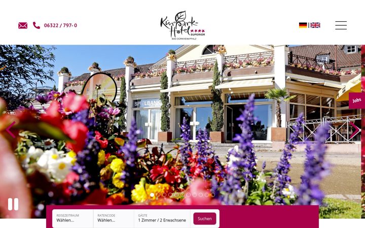 Screenshot of kurpark-hotel.de