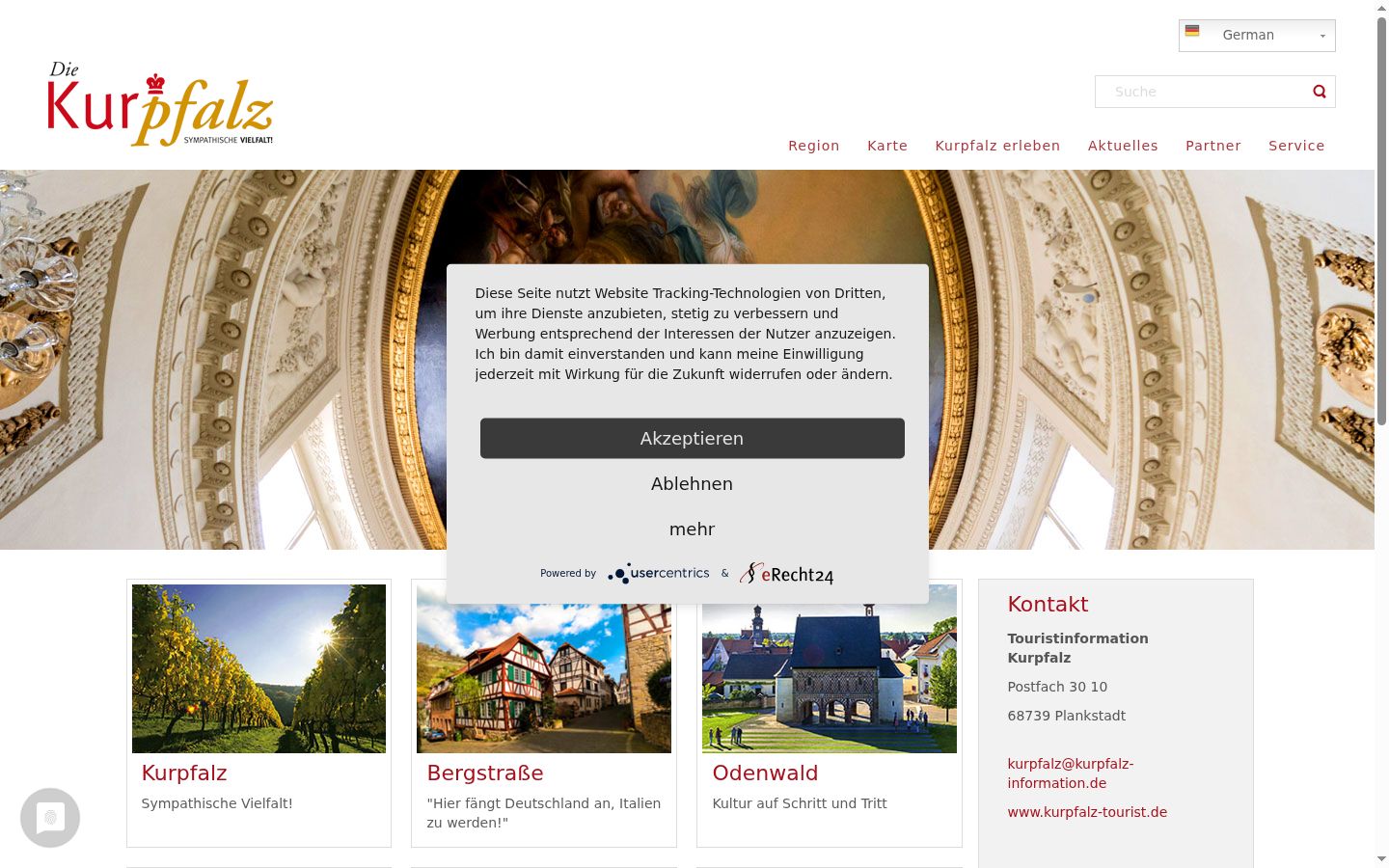 Screenshot of the consent banner shown before any interaction