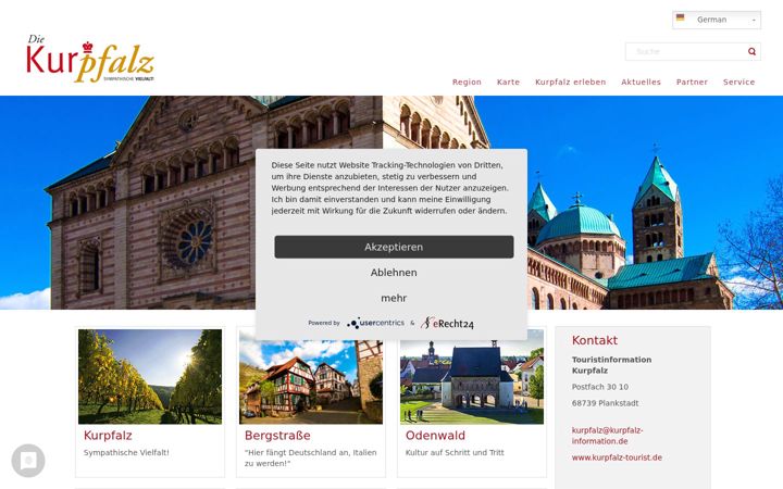 Screenshot of kurpfalz-tourist.de