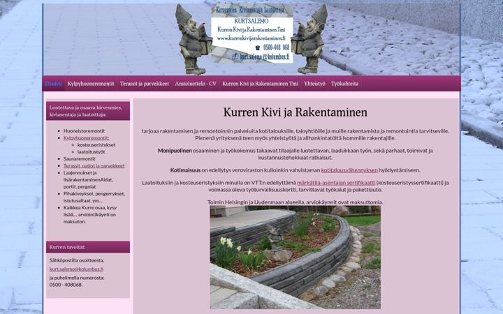 Screenshot of kurrenkivijarakentaminen.fi