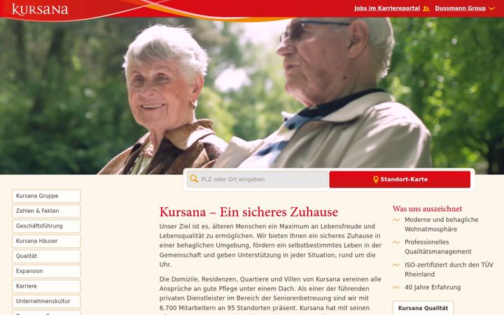 Screenshot of kursana.de