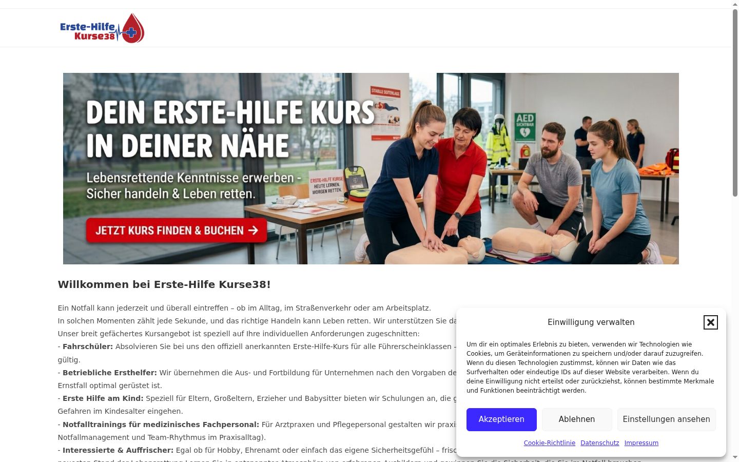 Screenshot tal-banner tal-kunsens muri qabel kwalunkwe interazzjoni