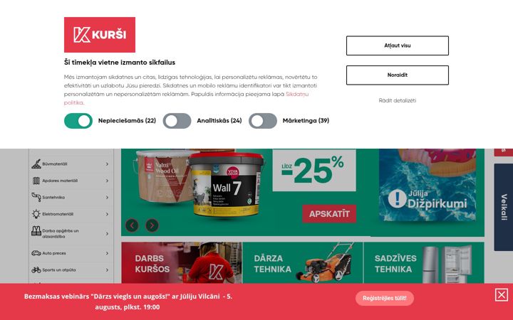Screenshot of kursi.lv