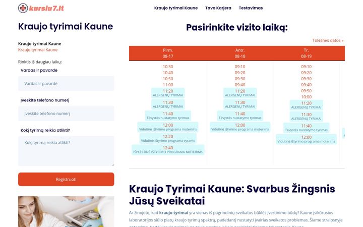 Screenshot of kursiu7.lt