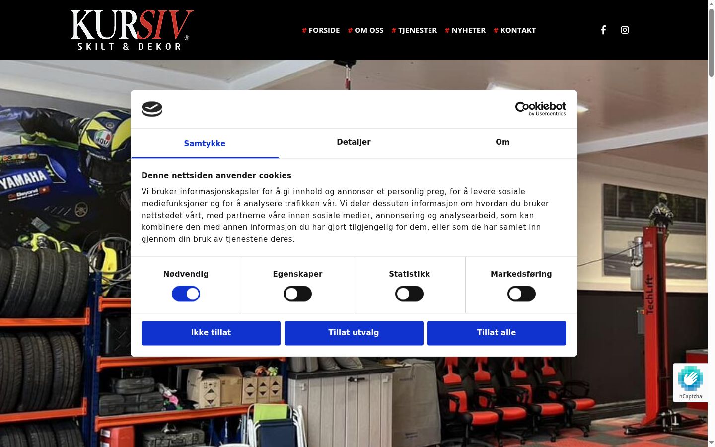 Screenshot of the consent banner shown before any interaction