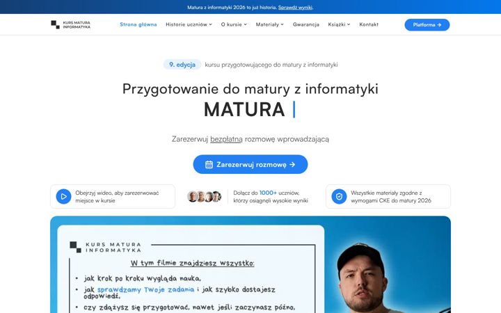 Screenshot of kursmaturainformatyka.pl