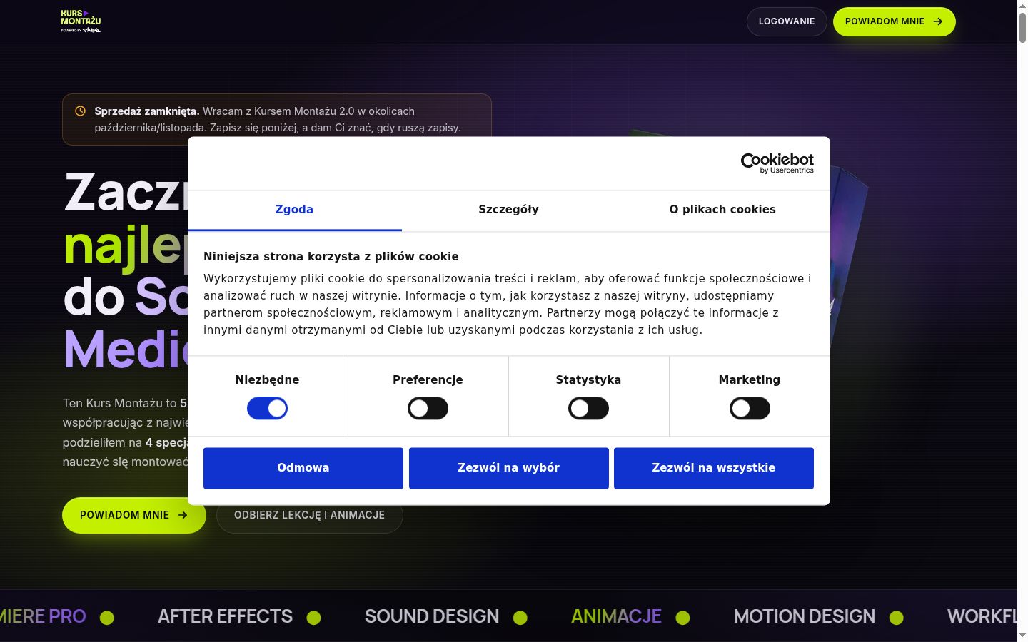 Snímka obrazovky banera súhlasu zobrazeného pred akoukoľvek interakciou