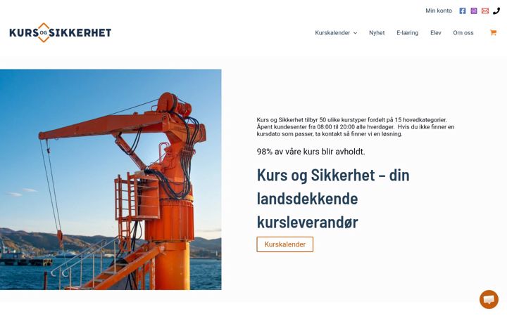Screenshot of kursogsikkerhet.no