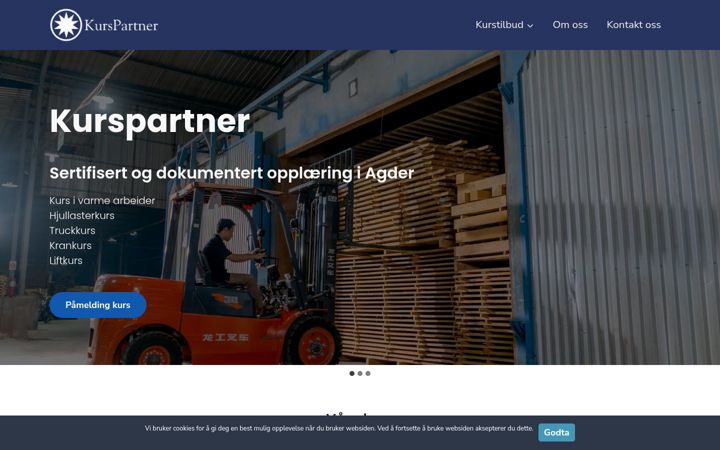 Screenshot of kurspartner.no