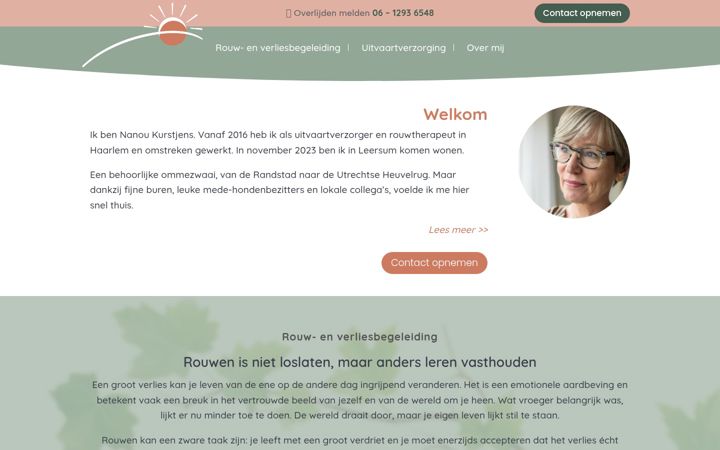 Screenshot of kurstjensuitvaartzorg.nl