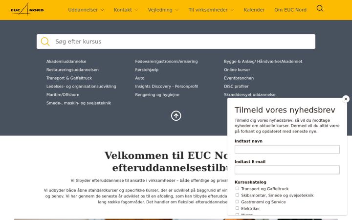 Screenshot of kursuscenternord.dk