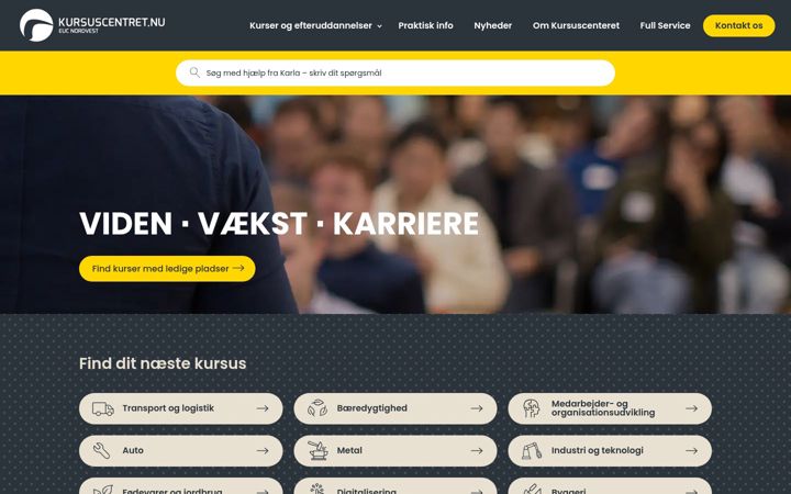 Screenshot von kursuscentret.nu