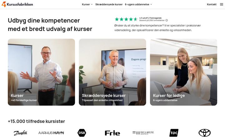 Screenshot of kursusfabrikken.dk
