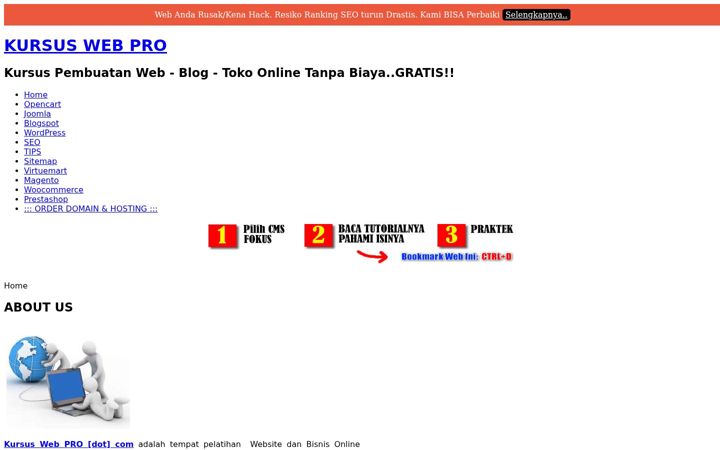 Screenshot of kursuswebpro.com