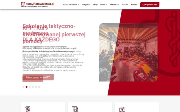 Screenshot stránky kursyratownictwa.pl