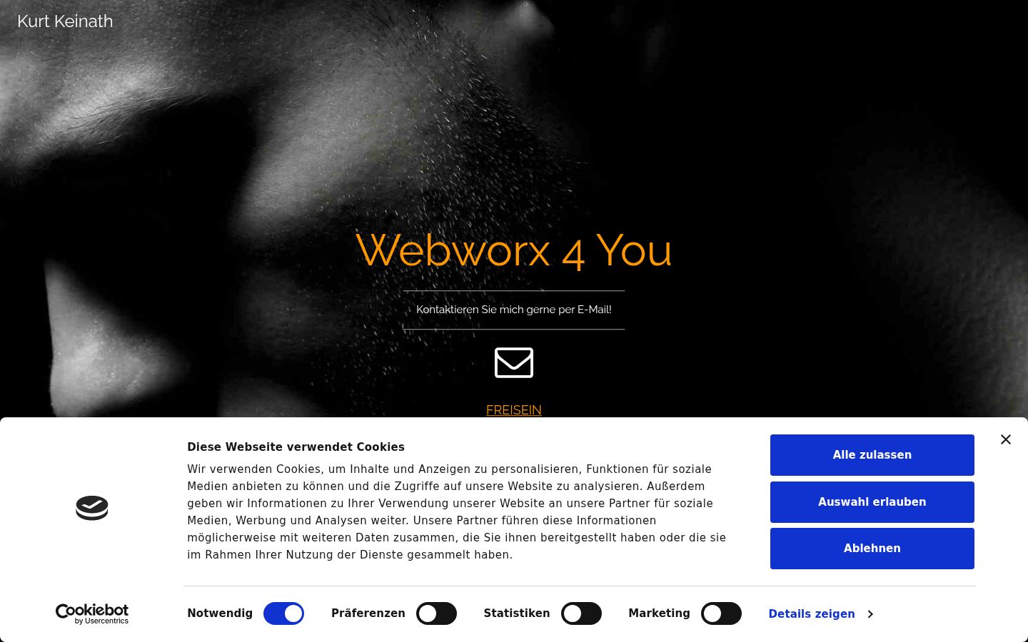 Screenshot del banner di consenso mostrato prima di qualsiasi interazione