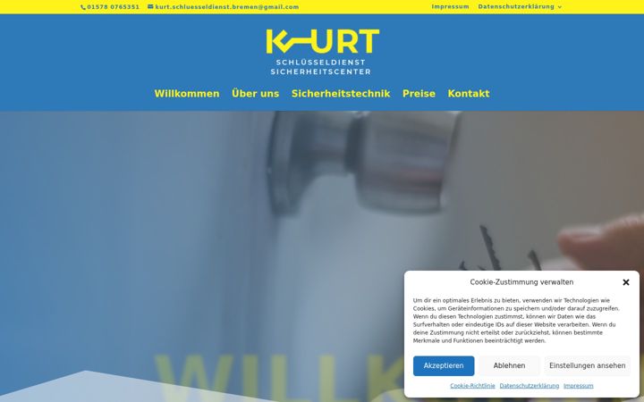 Screenshot of kurt-schluesseldienst-bremen.de