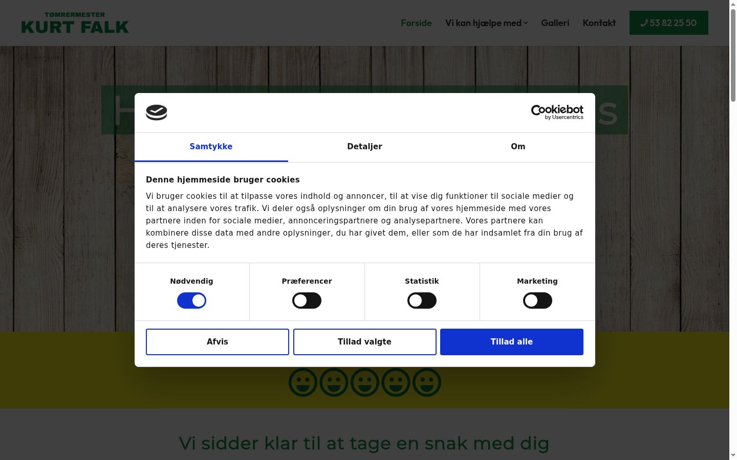Screenshot van de toestemmingsbanner zoals getoond vóór enige interactie