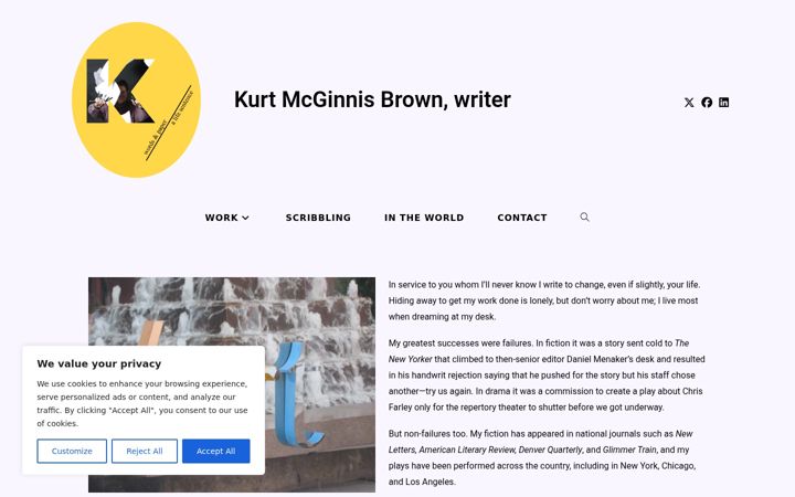 Screenshot of kurtmcginnisbrown.com